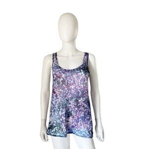 Prabal Gurung Sheer Racerback Tank Purple Blue Size Medium